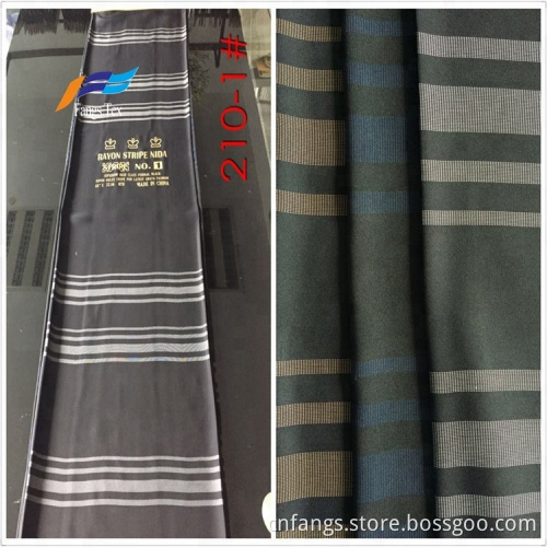 Warmly Polyester Rayon Nida Dubai Striped Knitted Fabrics